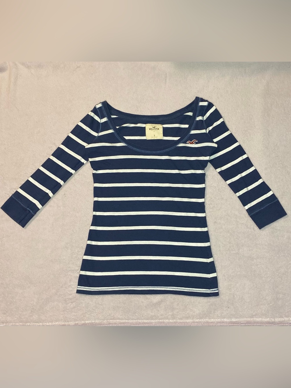Vintage Hollister Navy and White striped Top